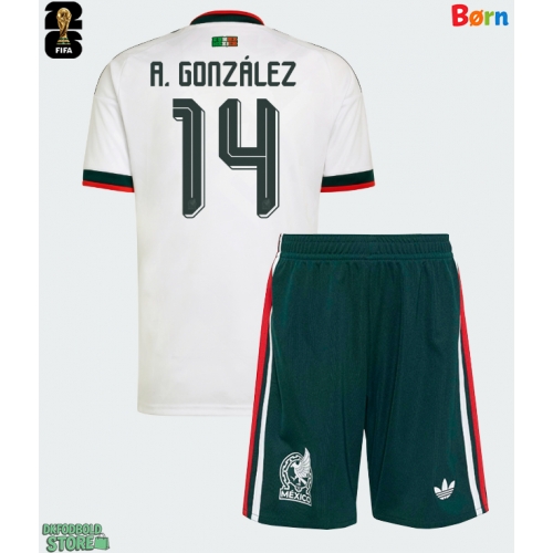 Mexico Armando Gonzalez #14 Replika Babytøj Udebanesæt Børn VM 2026 Kortærmet (+ Korte bukser)